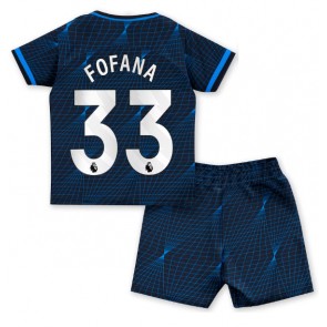 Lacne Dětský Futbalové dres Chelsea Wesley Fofana #33 2023-24 Krátky Rukáv - Preč (+ trenírky)